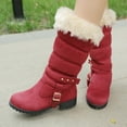 thumbnail image 6 of YLYL Snow Boots for Women Fur Fashion Classic High Top Warm Padded Low Heel Round Toe Boots, 6 of 9