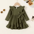 thumbnail image 2 of Happy Town Toddler Baby Girls Fall/Winter Clothes Solid Long Sleeve Dress Irregular Casual Dress, 2 of 7