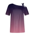thumbnail image 4 of WREESH 2025 Fashion Tops Women's Casual Short Sleeve Off-The-Shoulder Top Blouse T-Shirt, 4 of 5