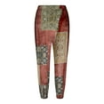 thumbnail image 4 of VNKIDY Womens Vintage Floral Print High Waist Drawstring Elastic Waist Harem Pants Side Pocket Loose Fit Lightweight Casual Trousers For Summer Daily Wear Brown L, 4 of 9