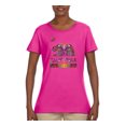 thumbnail image 2 of California Republic Bear Logo Retro Mandala Mosaic Animal Lover Womens Graphic T-Shirt, Fuschia, Large, 2 of 3