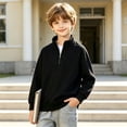 thumbnail image 5 of Enjoytime Quarter Zip Boys Sweatshirts Long Sleeve Pullover Top Kids Casual Fleece Fall Fashion Clothing 3-15Years, 5 of 7