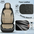 thumbnail image 3 of DIKSOAKR Seat Covers for Nissan Altima 2009-2025 Full Set 5 Seats, Faux Leather Seat Cover Waterproof Scratch Resistant Seat Protector Airbag Compatible (Black&Beige), 3 of 7