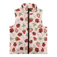 thumbnail image 4 of Uorisanigo Toddler Girls Boys Fleece Vest Red Ladybug Strawberry Sleeveless Full-Zip Jacket Soft and Comfortable Stand Up Collar Outwear Fashion Fall Winter Clothes Outwear, 4 of 7