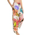 thumbnail image 2 of Xecao Flowers And Birds Watercolor Women's Straight Lounge Pajama Pants: The Epitome of Relaxed Sleepwear, 2 of 9