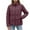 Wine, variant on hoksml Women's Short Puffer Jacket with Stand Collar, Solid Color Zip Front Coat Fashion Cropped Winter Jacket with Pockets