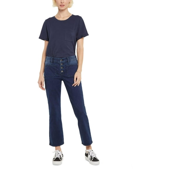NYDJ Womens Waist Match Straight Mid-Rise Ankle Jeans