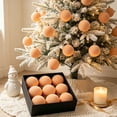 thumbnail image 6 of Flocked Christmas Ball Ornaments Set of 9, Large Textured Velvet Baubles for Christmas Tree, Matte Holiday Decorations for Tree and Garland - Khaki, 6 of 8