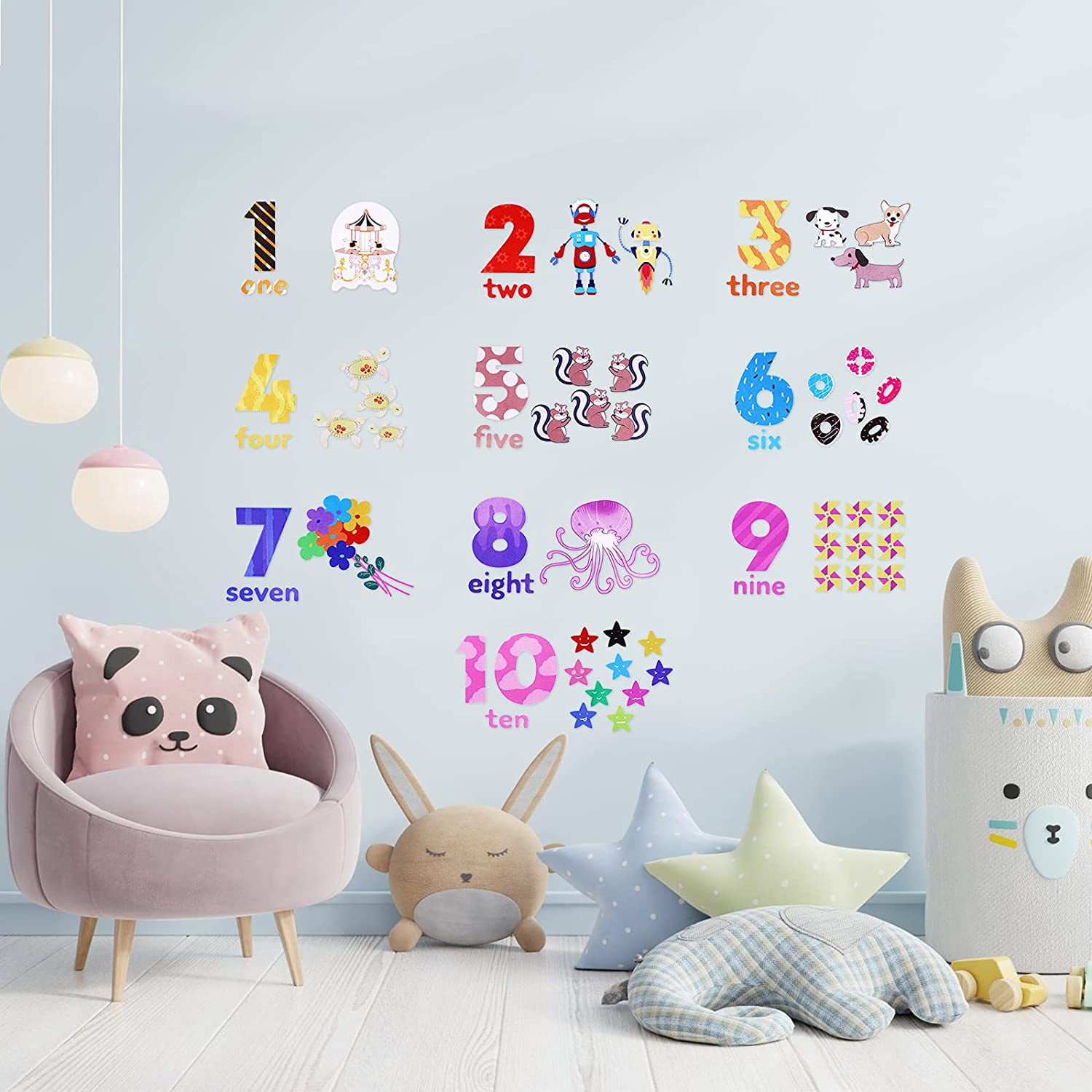 [Education Wall Decals for Kids] With our colorful 110 number wall