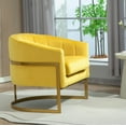 thumbnail image 3 of US Pride Furniture Modern Accent Armchair Luxury Gold Frame and Multi-colored Velvet Material Infuse Elegant Flair Yellow, 3 of 16