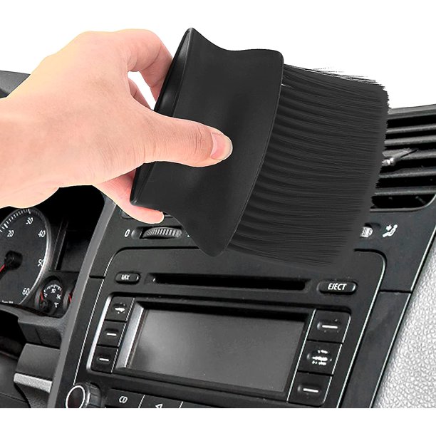Cepillo de limpieza para automóvil (negro), cepillo de limpieza para automóvil, plumero de cerdas suaves, herramienta para quitar el polvo, cepillo para polvo, cepillo de limpieza para el interior del