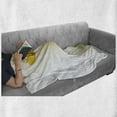thumbnail image 6 of Yellow Flower Soft Flannel Fleece Throw Blanket, Romantic Tulip Bouquet Famous Plant of Netherlands Botanical Theme, Cozy Plush for Indoor and Outdoor Use, 50" x 70", Mustard Fern Green, by Ambesonne, 6 of 6