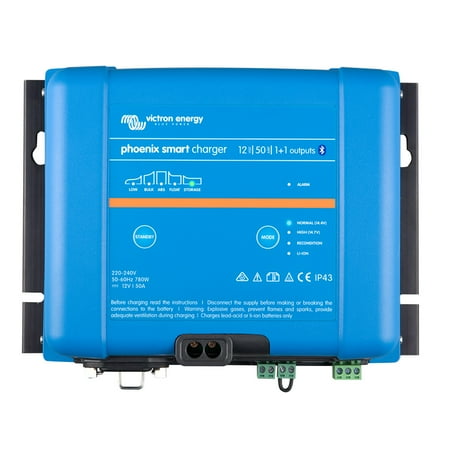 Victron Phoenix Smart IP43 Charger 12/50 (1+1) 120-240VAC Requ... [PSC125051095]
