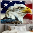 thumbnail image 2 of Nawypu American Flag Tapestry, USA Bald Eagle Stars and Stripes Flag Hippie Tapestry Wall Hanging for Bedroom, Independence Day Fourth of July Tapestries Poster College Dorm Home Decor, 2 of 6