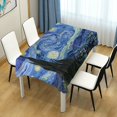 thumbnail image 6 of GZHJMY Starry Night Van Gogh Painting Rectangle Tablecloth, Dust Proof Anti Wrinkle Wipeable Table Cloth Tabletop for of Dinner Kitchen Wedding Holiday Party 60"x60" Home Decor, 6 of 7
