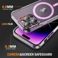 thumbnail image 3 of Bemz Magnetic Case for iPhone 15 Pro Max with Camera Lens Protection (Compatible with MagSafe) Shockproof Reinforced Air Corner Transparent Cover, Tempered Glass Screen Protector (Magenta Pink), 3 of 8