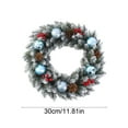 thumbnail image 3 of Christmas Pine Wreath Real Touch for Front Door Pinecone Ornaments Wreath for Winter Holiday Christmas Party Decorations, Blue, 3 of 6