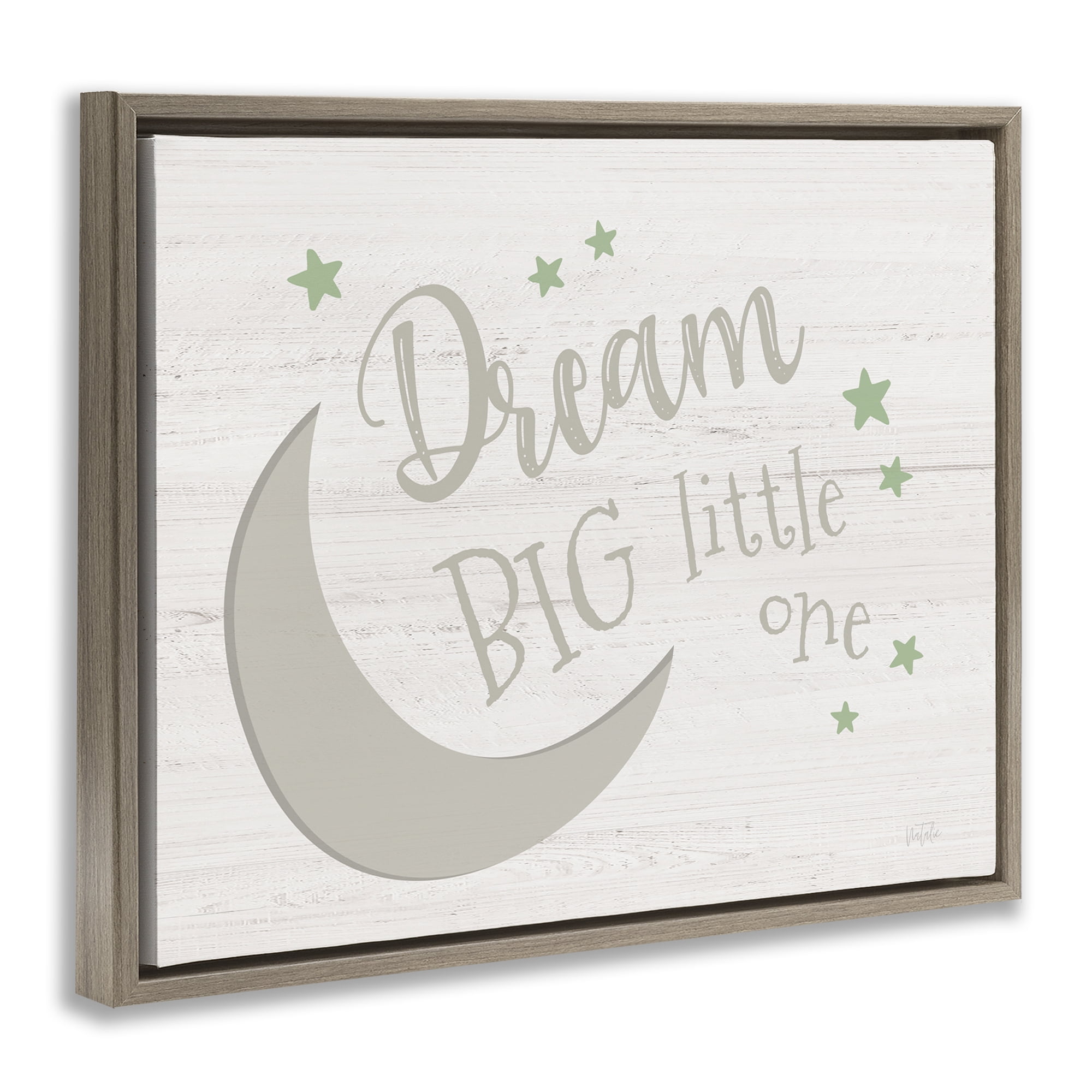 Stupell Industries Dream Big Little One Landscape & Nature Painting Brown Floater Framed Canvas Art Print Wall Art, 21 x 17