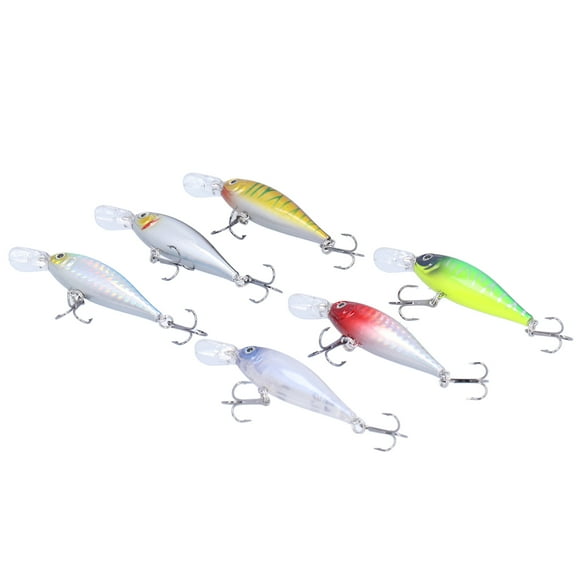 Señuelos de pesca, 6 piezas Señuelos de pesca Hard D Ojos de pesca Crankbaits Wobbler Señuelos de pesca Altamente versátiles