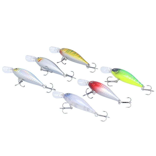 Señuelos de pesca D Fishing Eyes Crankbaits, 6 piezas Señuelos de pesca Cebos de pesca duros Cebos duros con anzuelo triple Creados magistralmente