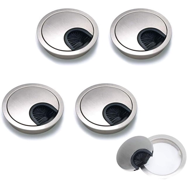 Cable Organizer Grommet For Office And Home, Multifunctional Usage Zinc Alloy Material 60Mm, Cable Management With Wide Application (4Pcs)