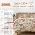 thumbnail image 6 of Mushroom Spring Bedding Duvet Cover Set Queen Size 4 Pieces Floral Summer Plant Leaves Retro Bedding Set with Zipper Closure, 1 Comforter Cover 90x92 Inches 1 Flat Sheet & 2 Pillow Cases, 6 of 7
