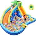 thumbnail image 4 of Qhomic Inflatable Water Slide with Spray Pool, 2 Water Guns, Climbing Wall, Basketball Hoop, and Inflatable Bounce House with UL Air Blower, (Gift for Kids), Polyester, Child, Teen, Toddler, 4 of 9