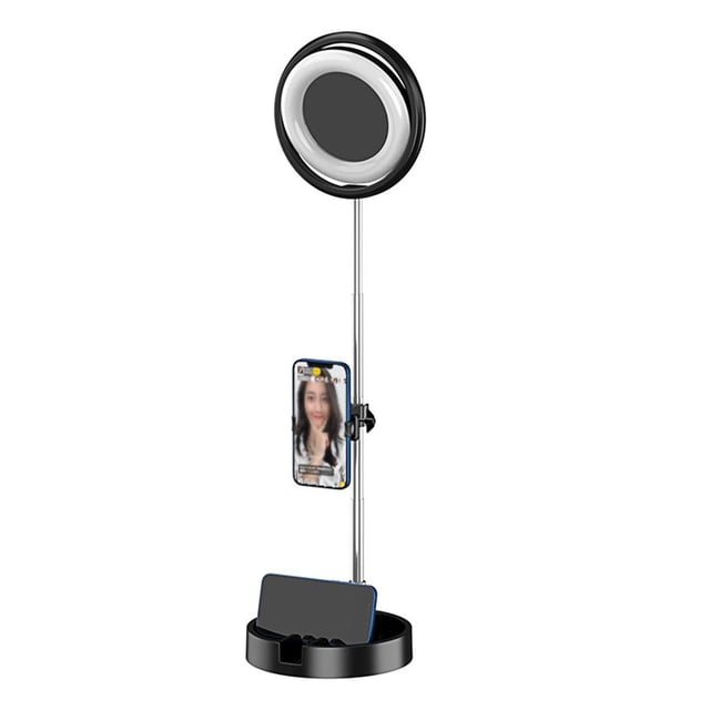 Matsuzay Luz de relleno de trípode de poste telescópico integrado plegable de escritorio de embellecimiento en vivo Accesorios de cámara y óptica Negro