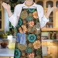 thumbnail image 6 of Pioneer Flower Floral Print Pattern Cotton Linen Apron with Pockets, Waterproof Adjustable, 33x27 Inch for Kitchen, Gardening, BBQ, Salon, 6 of 6