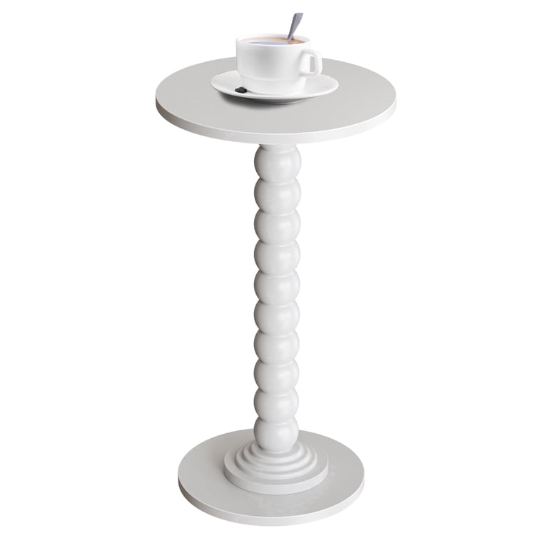 EDX Round Side Table, White photo 1