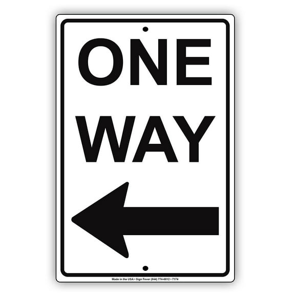 One Way Arrow Pointer Warning Notice Plate Aluminium 8"x12" Metal Sign