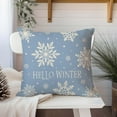 thumbnail image 3 of Christmas Hello Winter Snowflake Throw Pillow Cover 12x20 Inch Navy Blue Outdoor Christmas Decorations Xmas Holiday Lumbar Decorative Pillow Case for Couch Home Room Décor, 3 of 6