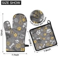 thumbnail image 6 of Dog Paw and Bone Kitchen Oven Mitt and Pot Holder Sets 4 Pcs for Baking, Cooking and Grilling, Heat Resistant Up To 392 °F, 6 of 7