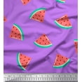 thumbnail image 1 of Soimoi Purple Poly Georgette Fabric Watermelon Fruits Fabric Prints By Yard 42 Inch Wide, 1 of 3