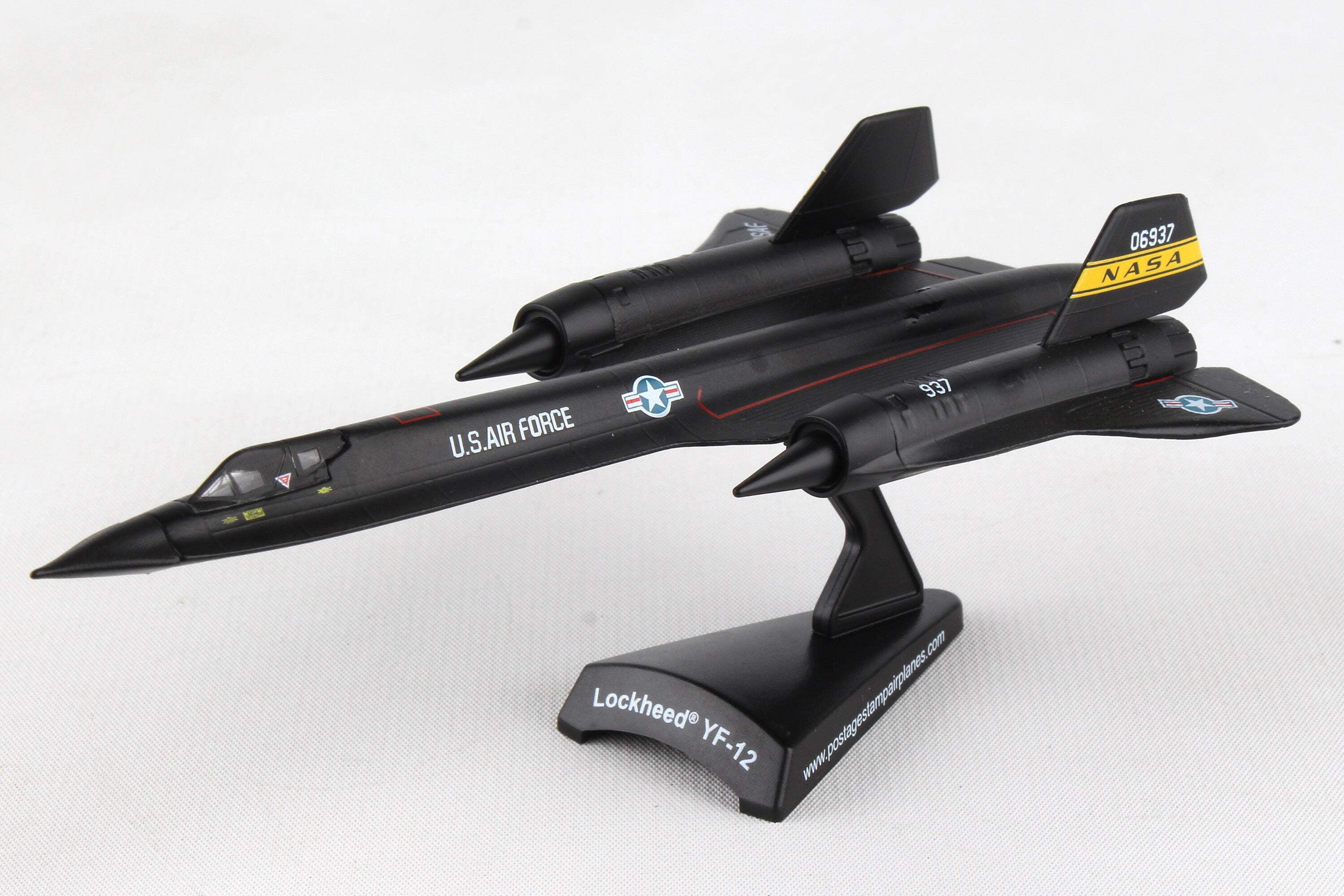 Lockheed YF-12 SR-71 Blackbird Aircraft "NASA" United States Air Force 1/200 Diecast Model Airplane by Postage Stamp