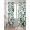 thumbnail image 2 of Paisley Sheer Curtains 84 Inch Long 2 Panels, Green Flowers Retro Abstract Floral Light Filtering Rod Pocket Semi Sheer Curtains, Sheer Voile Drapes for Living Room Bedroom, 52"x84", 2 of 5