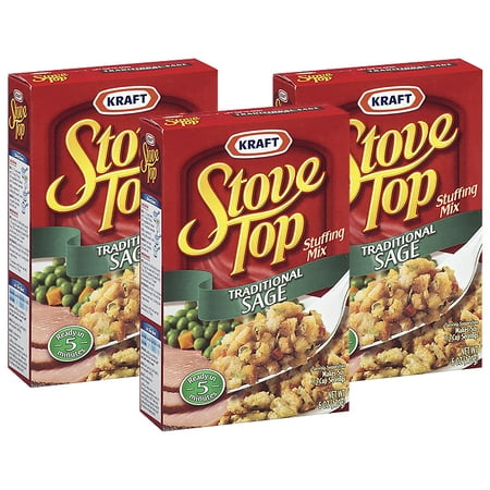 (3 Pack) Kraft Stove Top Traditional Sage Stuffing Mix, 6 oz (Best Stuffing Mixes Store Bought)