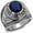 Stainless Steel NO Engraving, variant on Untamed Pack Navy Ring - Polished Stainless Steel, Gold Plating, Black