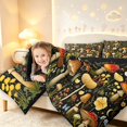 thumbnail image 4 of Homewish Fungus Plant Mushrooms 7 Pieces Full Size Bedding Sets,Floral Butterfly Moon Full Size Bed in a Bag,Black Reversible, 4 of 8