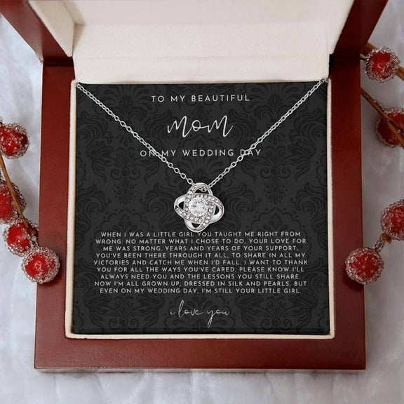 To My Mom On My Wedding Day Necklace Love Knot Necklace Luxury Box