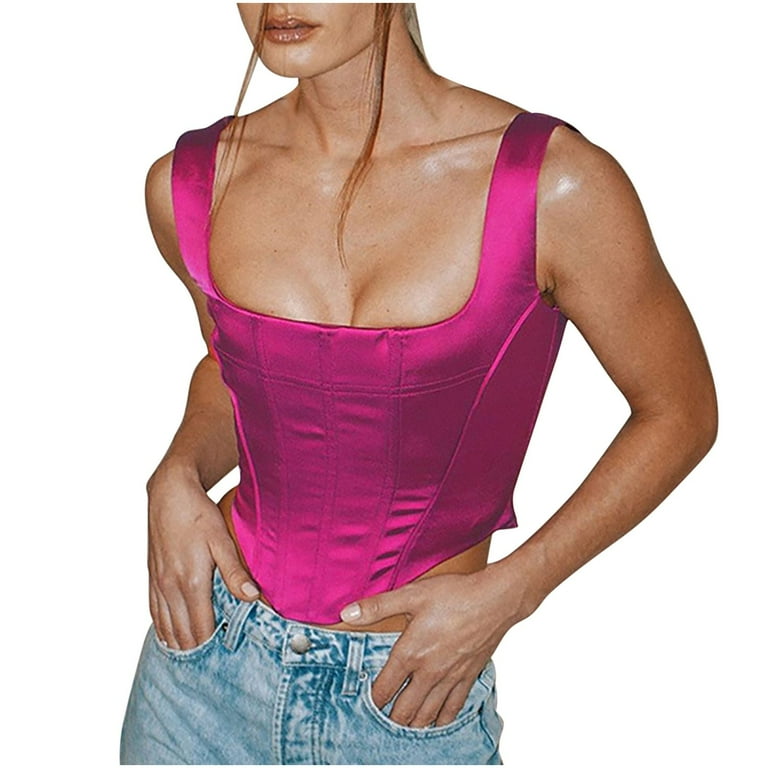 EHQJNJ Tank Tops for Women with Built in Bra Women's Fishbone