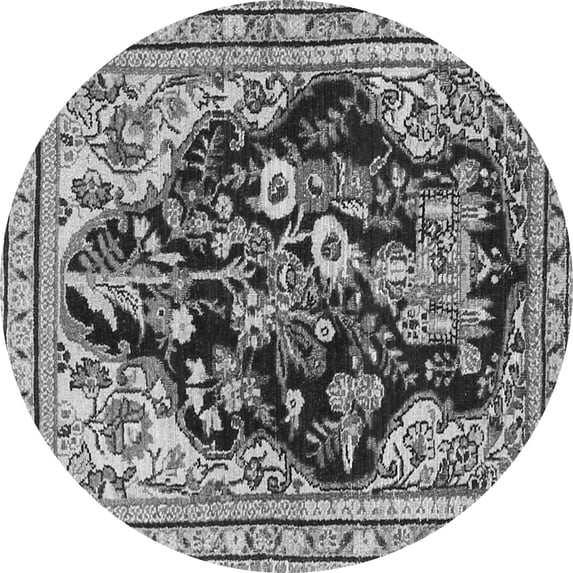 Ahgly Company Indoor Round Persian Gray Traditional Area Rugs, 4' Round