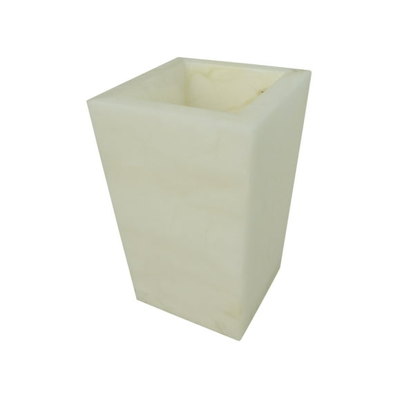 6.5" Inch Solid Alabaster Stone Square Vase