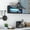 Black + Glass + Particle Board, variant on Wall Cabinet,Arched Glass door Display Wall Mounted Cabinet, Floating Cabinet with inadjustable Shelves for Kitchen,Bathroom,Living Room