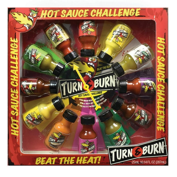 Turn and Burn Mini Hot Sauce Boxed Holiday Gift Set, 10