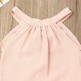 thumbnail image 4 of Toddler Kids Baby Girls Clothes Set Off Shoulder Ruffle Lace Top Bowknot Shirts Striped Plaid Pants Outfits, 4 of 4