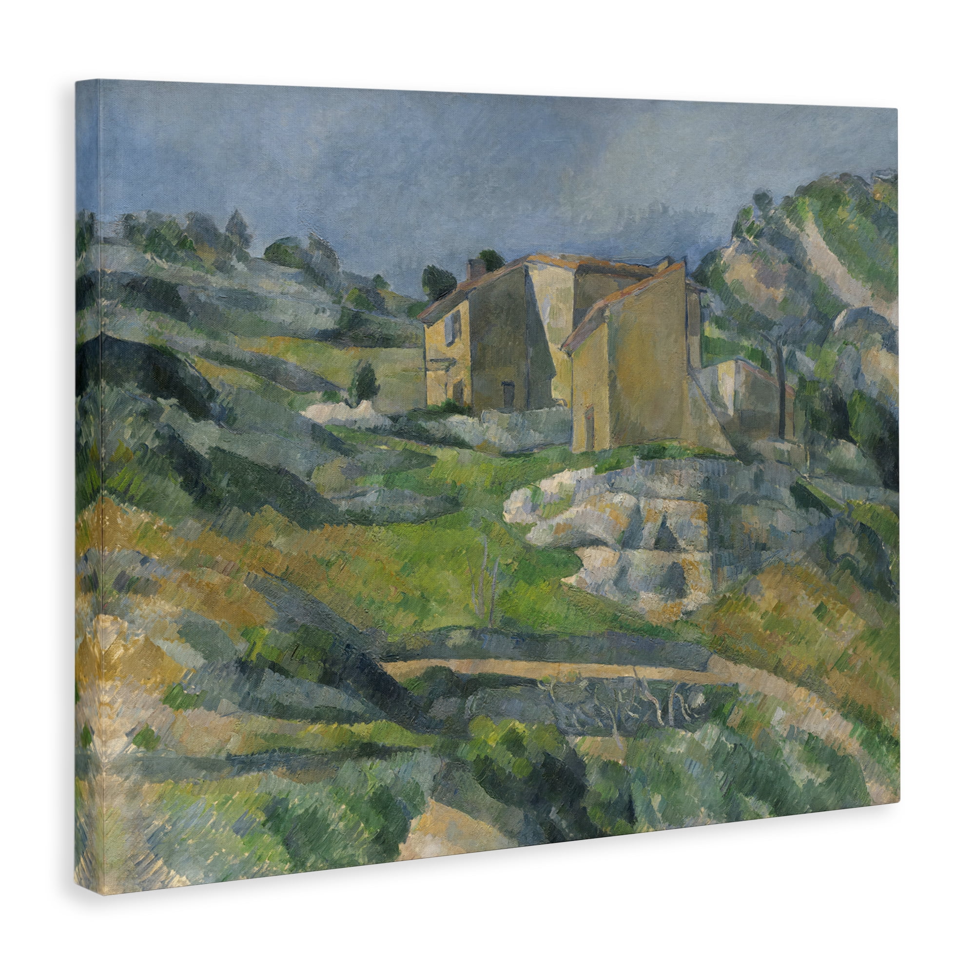 Stupell Industries Classic Cezanne Houses in Provence Landscape & Nature Painting Wrapped Canvas Art Print Wall Art, 48 x 36