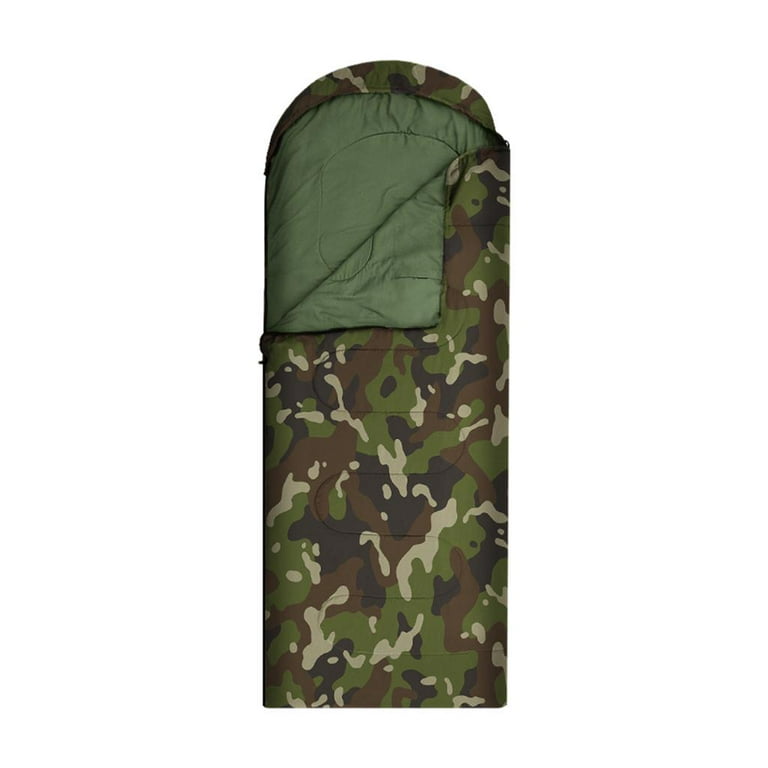 Wide Cold Weather Sleeping Bag with Zip Green Padded Bag Compact Water Comfortable for Hiking Adult Mountaineering Men