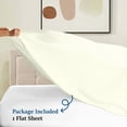 thumbnail image 5 of 1 Piece King Flat Sheet, 102"x 108" with 4" Hem, 100% Egyptian Cotton, 800 Thread Count, Ivory Stripe Pattern, Soft and Durable, Fade and Shrink Resistant, Easy Care Bedding, 5 of 6