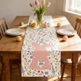 thumbnail image 5 of Zenithome Colorful Festive Soft Polyester Easter Themed Rabbit Egg Floral Table Runner for Holiday Party Home Kitchen Decoration In 59.06x12.99In, 5 of 6